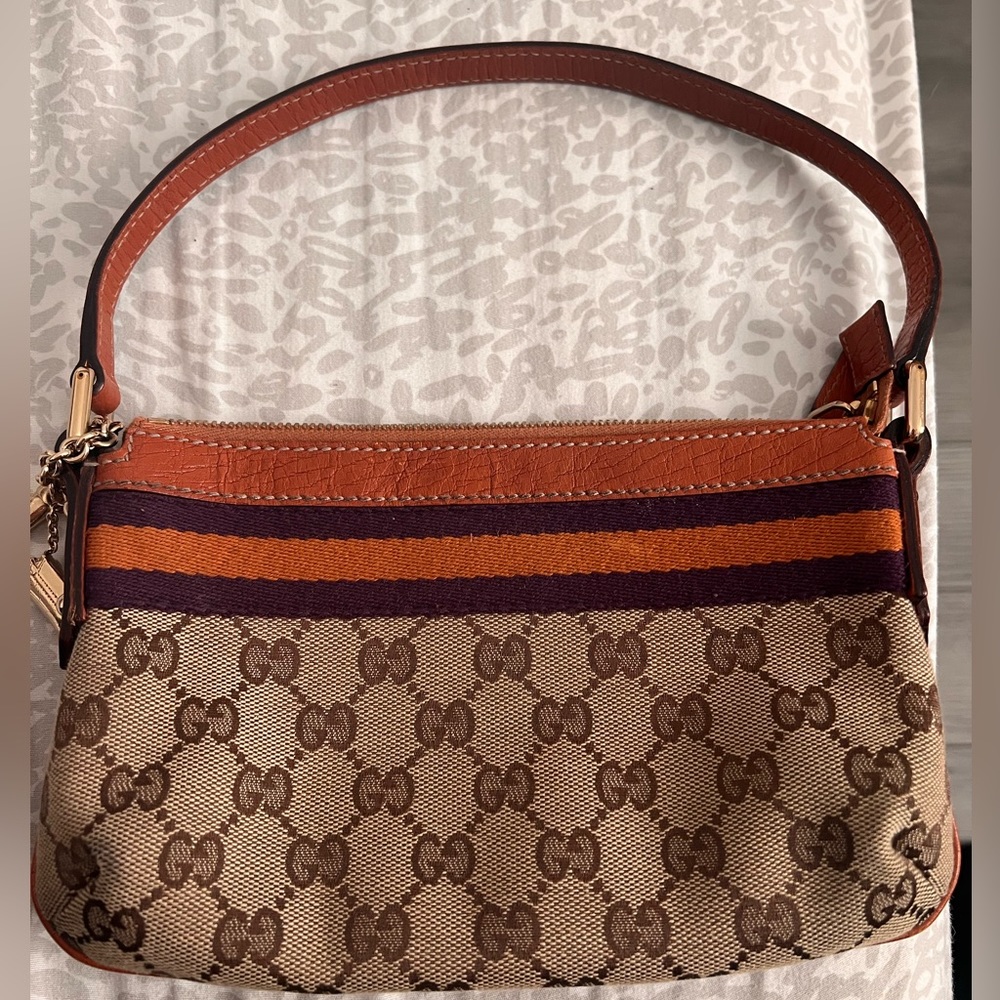 GUCCI Sherry Line GG Pattern Hand Bag pochette 145970 vintage